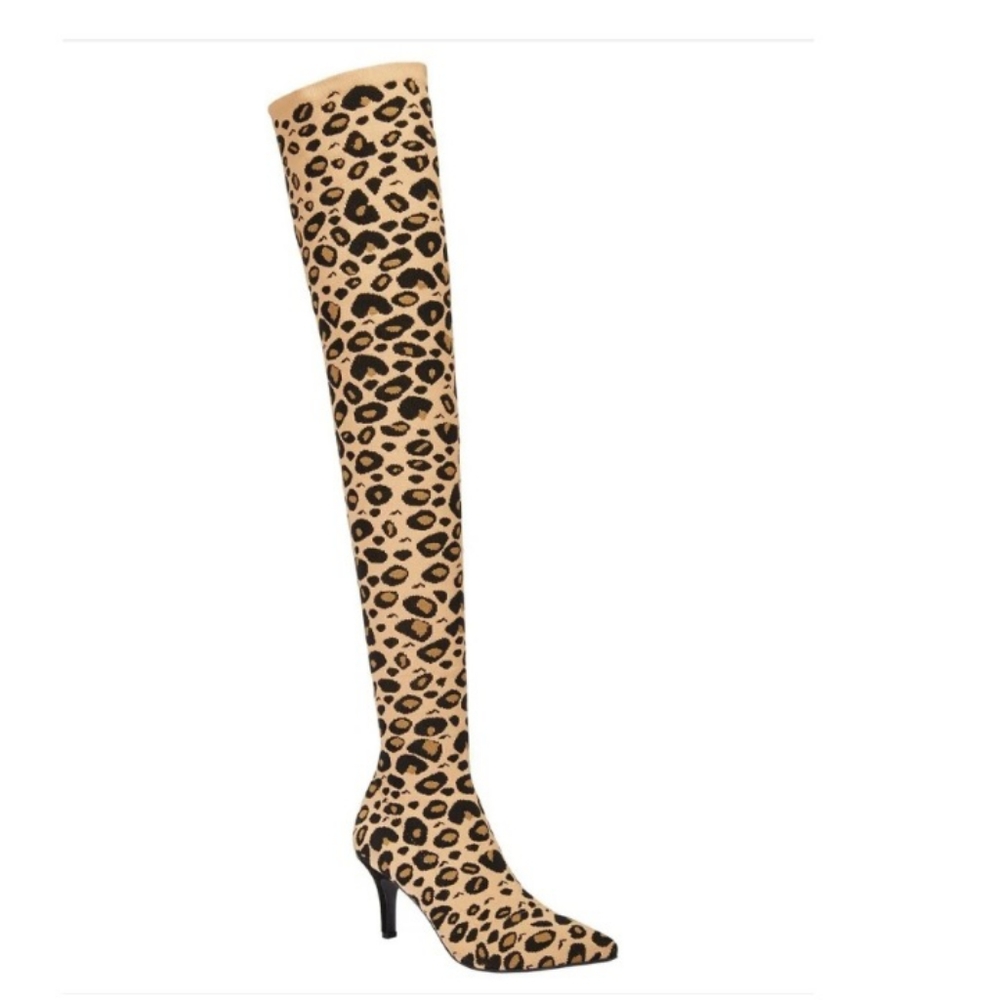 INC International Concepts Womens Suede Pointed Toe Mid-Calf, Leopard, Size 6
